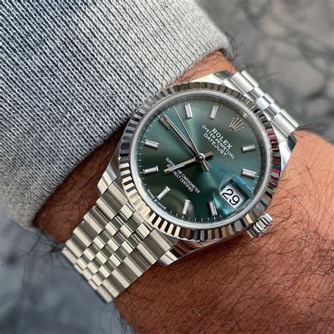 rolex date just 41 green dial